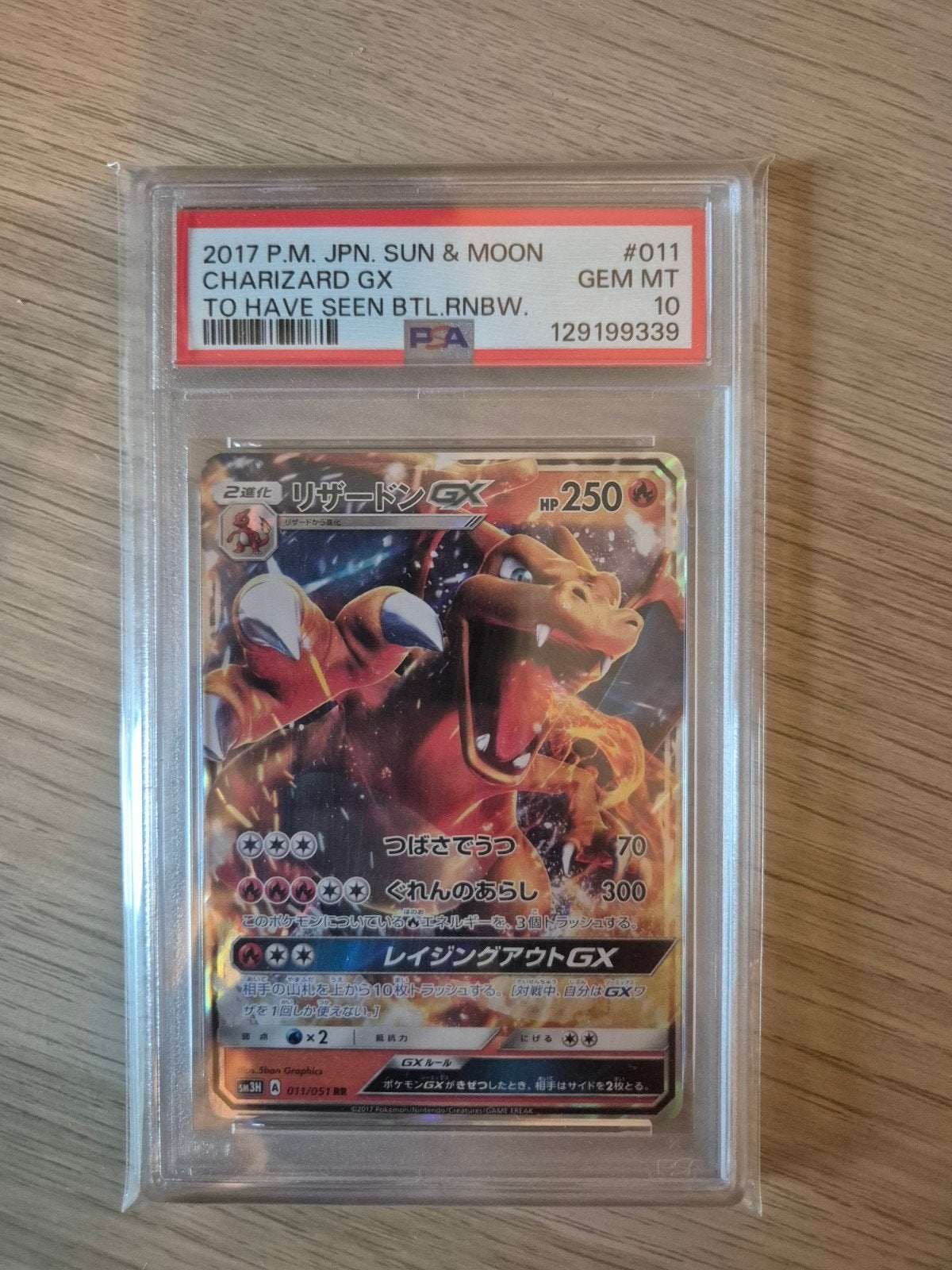 Charizard GX Burning Shadows PSA 10 Japans, Ophalen of Verzenden
