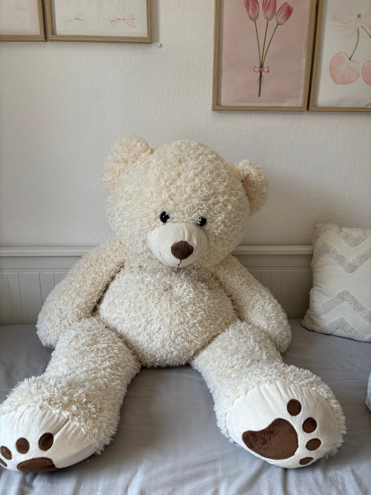Grote XL Witte Knuffelbeer - 110cm, Ophalen, Beer, Zo goed als nieuw, Wit