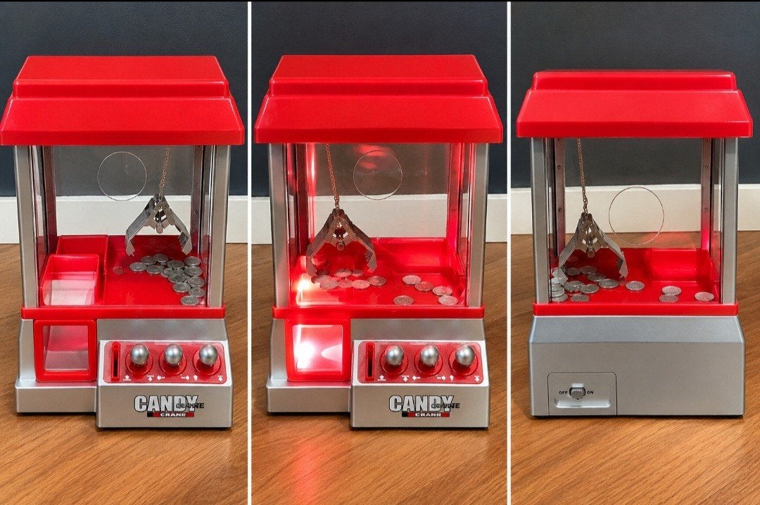 NIEUWSTAAT INCL batterij Grijpmachine met geluid en muntjes, Verzenden, Nieuw, Jongen of Meisje