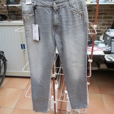 Jeans nieuw grijs strass Ermanno Scervino mt 42 (46 it), Nieuw, Ophalen of Verzenden, Ermanno Scervino, W33 - W36 (confectie 42/44)