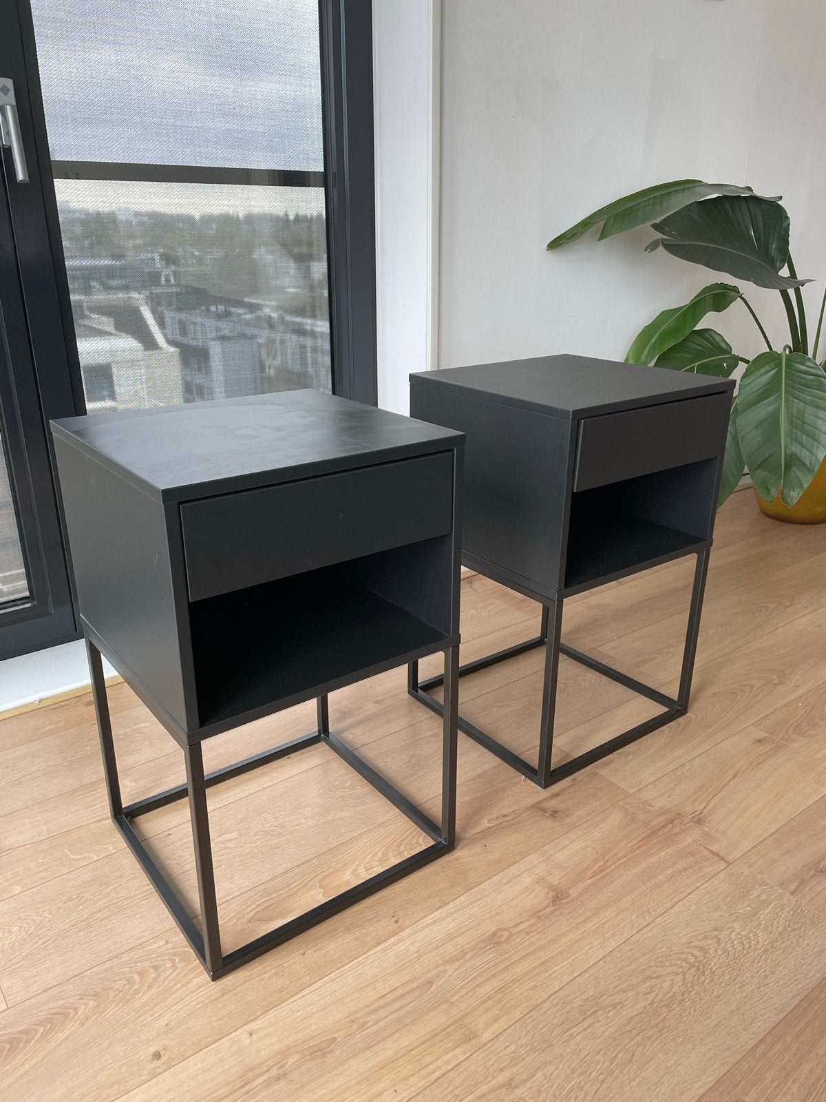 IKEA Vikhammer Nachtkastje - Zwart x2, Overige materialen, Minder dan 45 cm, Zo goed als nieuw, 55 tot 70 cm