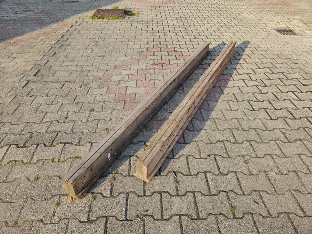 Houten balk balken dwarsliggers brug liggers opbouw basis, Ophalen, Gebruikt, 250 cm of meer, Balken