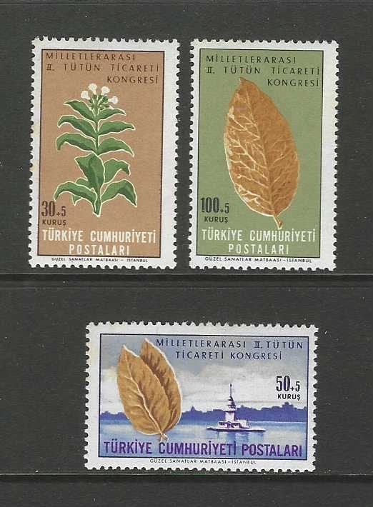 Turkije 1058-1960 bloemen tabaks planten flora 1965 serie pf, Ophalen of Verzenden, Postfris, Dier of Natuur