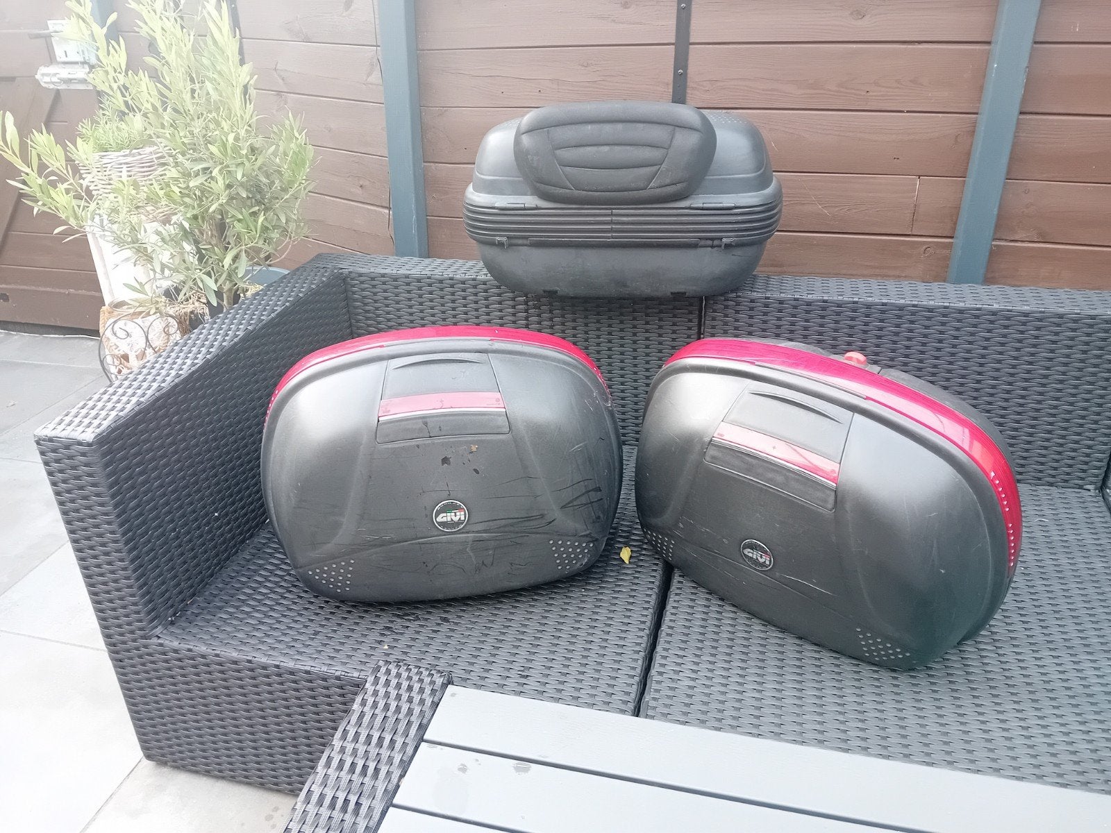 Givi topkoffer en zijkoffers set, Motoren, Ophalen, Gebruikt