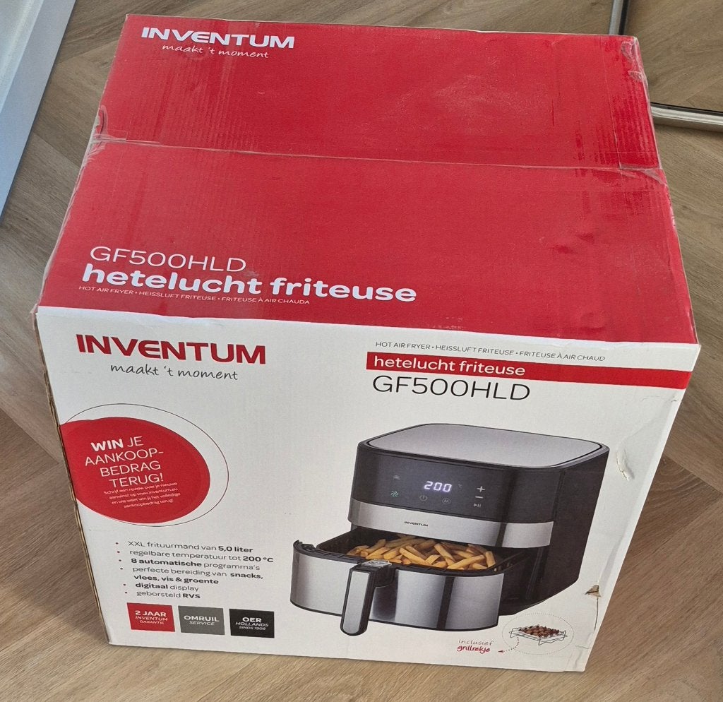 NIEUW Inventum GF500HLD Airfryer XXL, Witgoed en Apparatuur, Airfryers, Ophalen, Nieuw, Airfryer, 1500 gram of meer
