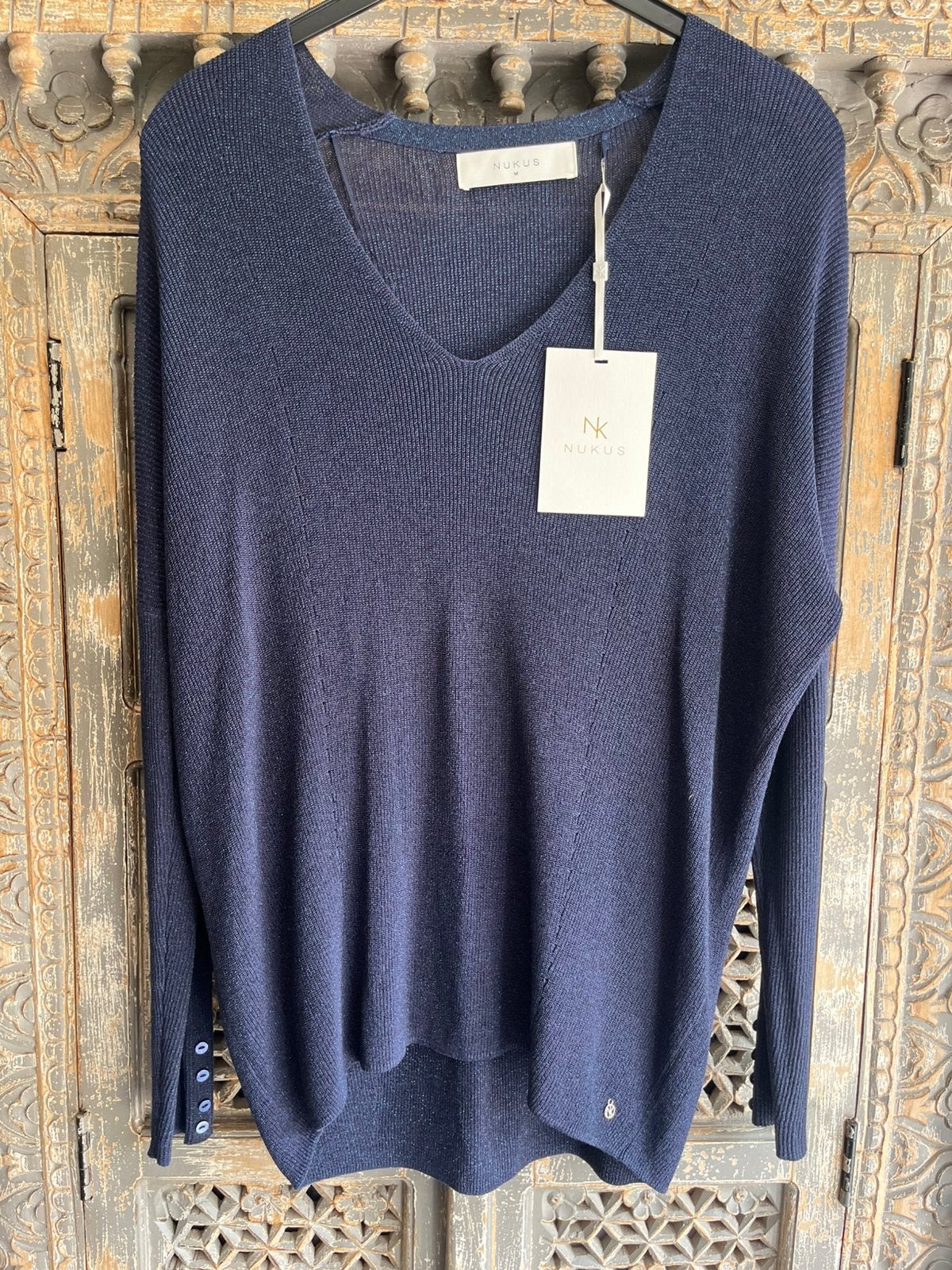 Nukus V hals trui  NIEUW, Kleding | Dames, Truien en Vesten, Maat 38/40 (M), Blauw, Nieuw, Ophalen of Verzenden