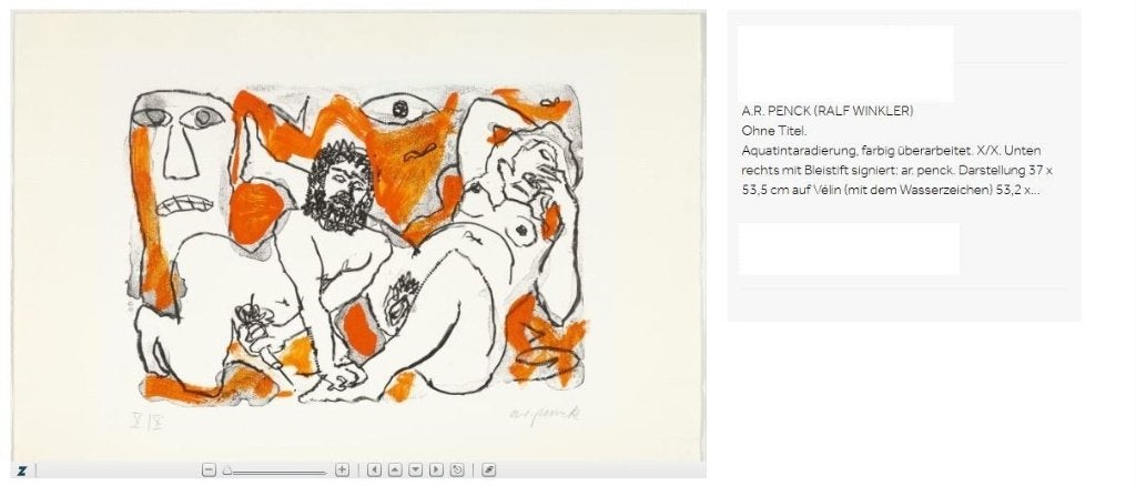 PENCK LITHO SIGNED, Antiek en Kunst, Kunst | Litho's en Zeefdrukken, Ophalen, Portret en Figuren, Origineel, Lithografie