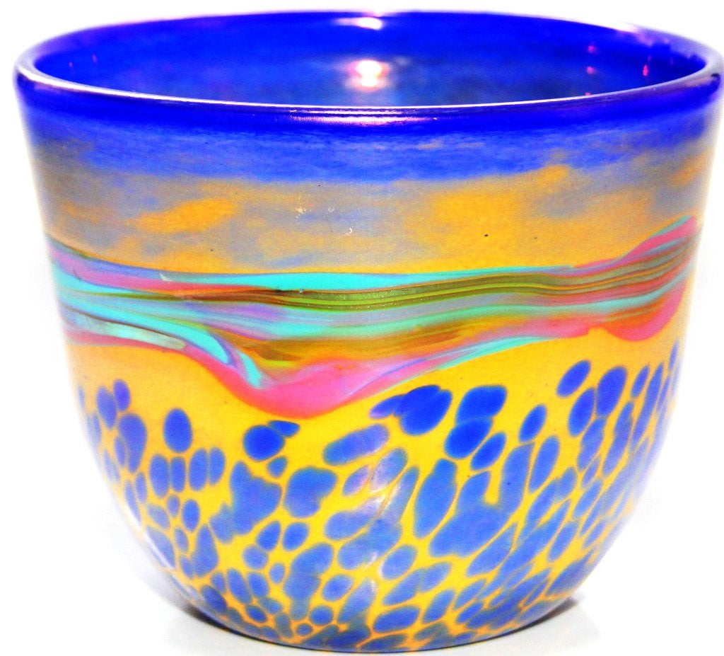 Schitterende Iriserend Glas Cache-Pot Karl Schmid, Ophalen of Verzenden