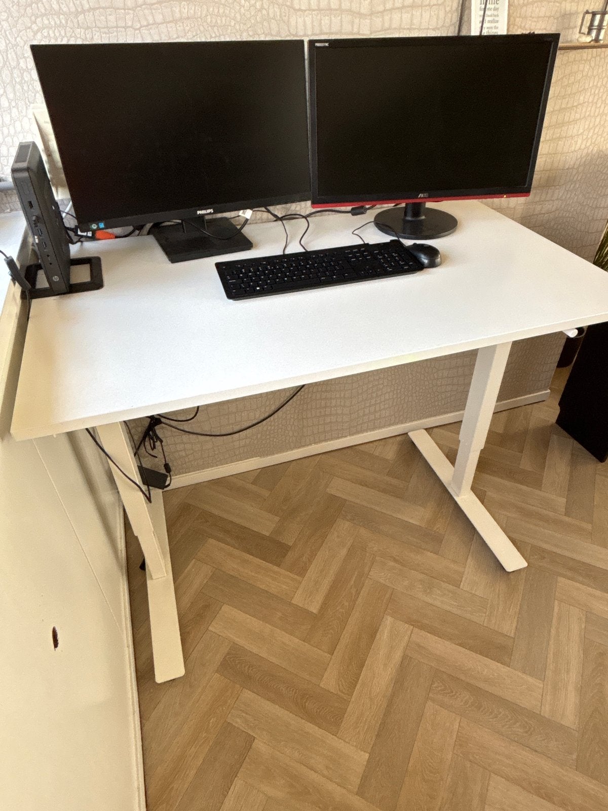 Wit Zit-sta Bureau 70x120cm - ikea - nieuwstaat, Ophalen, Zit-sta bureau, 120 cm, Metaal