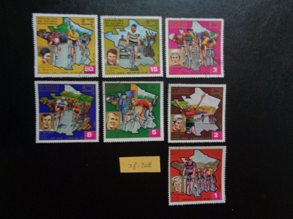 guinea ecuatorial - tour de france 1973 (zf-208), Ophalen of Verzenden, Overige landen, Gestempeld