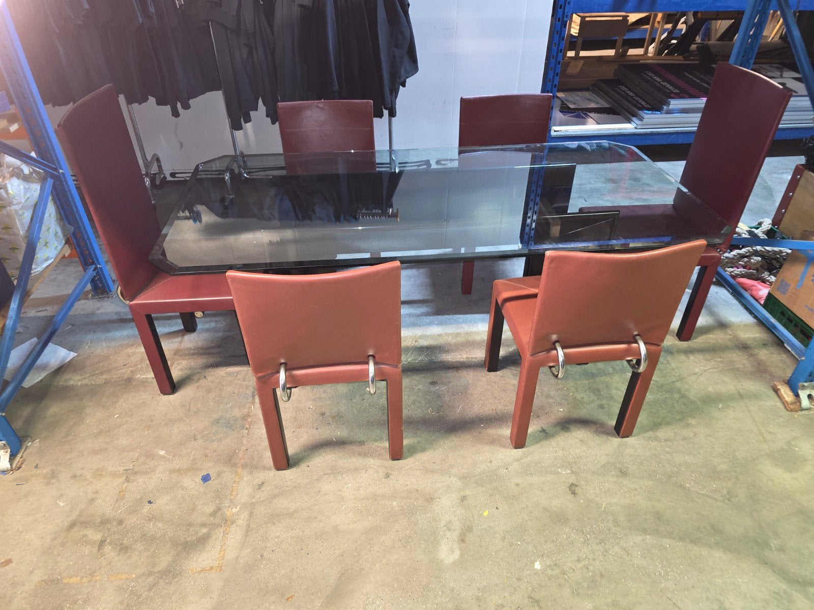 B&B Italia Arcadia Eettafel met 6 stoelen- Design Paolo Piva, Ophalen, 100 tot 150 cm, Vijf personen of meer, Modern design, Italiaans design
