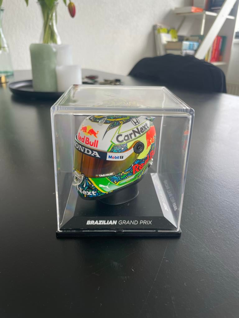Max Verstappen helm 1:4 - Brazilian Grand Prix 2021, Ophalen, Zo goed als nieuw, Formule 1