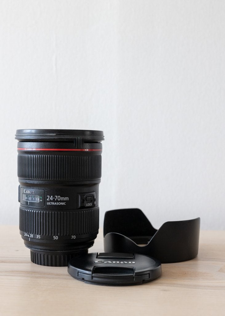 Canon EF 24 70 2.8 ii lens met RF EF adapter, Autofocus, Gebruikt, Canon, Ophalen of Verzenden
