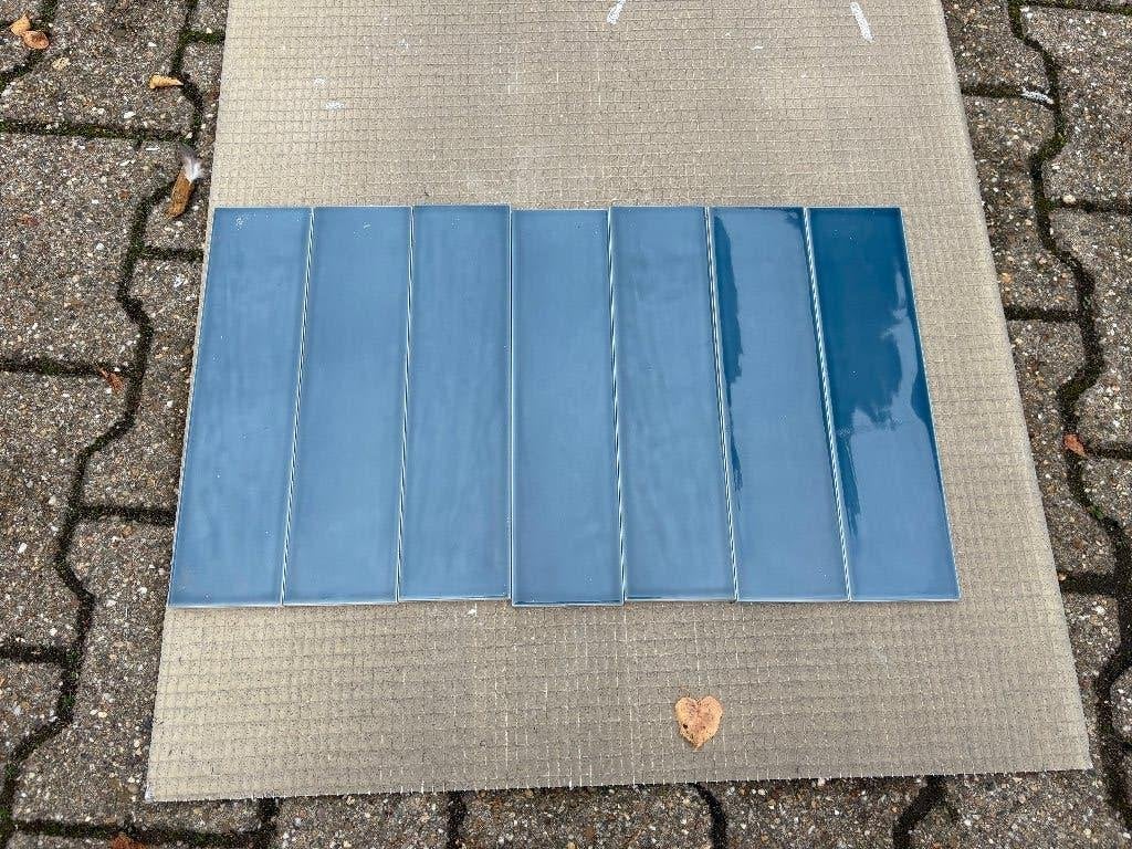 Steenbok rustic dark blue glossy stripe 1,68m2 7,5x30cm, Doe-het-zelf en Verbouw, Ophalen, 40 tot 60 cm, Nieuw, Minder dan 20 cm