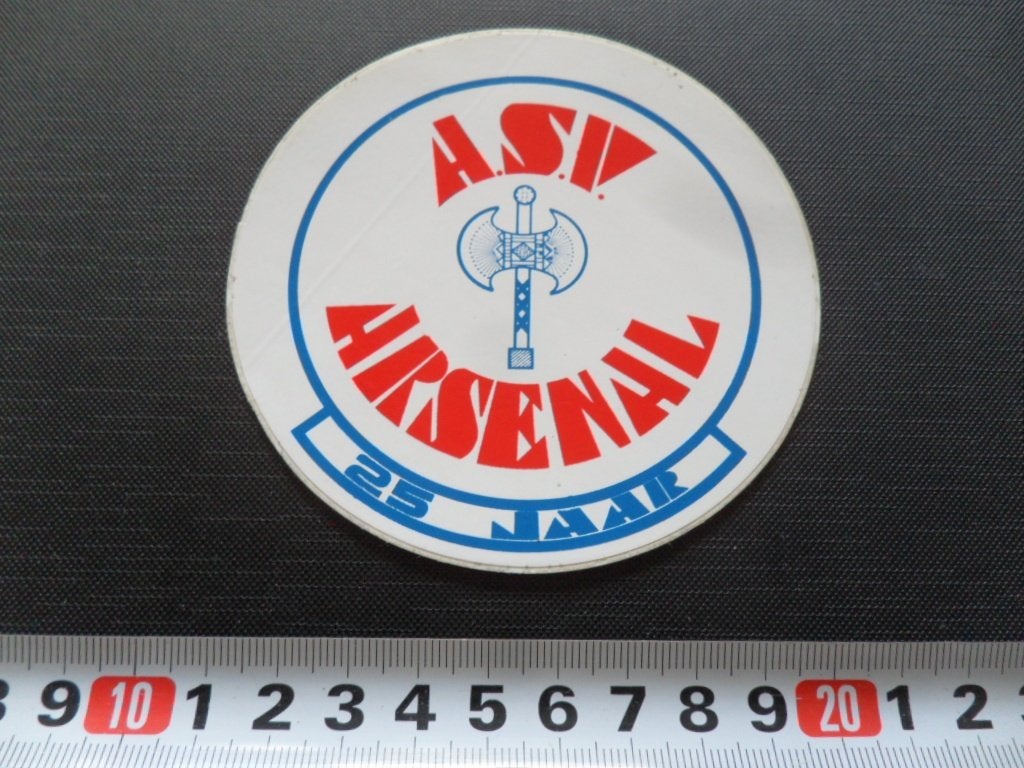 sticker A.S.V. Arsenal 25 jaar  Amsterdam, Verzamelen, Ophalen, Zo goed als nieuw
