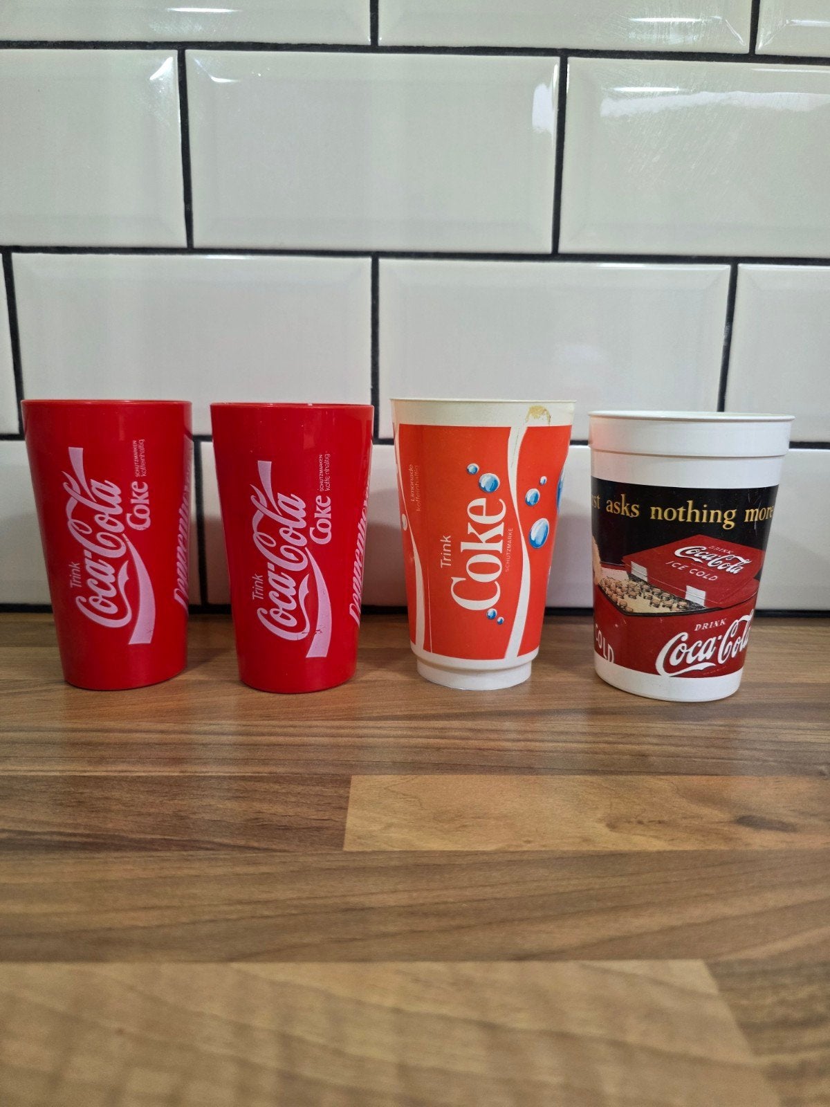 Vintage Coca-Cola bekers - Set van 4, Ophalen of Verzenden, Gebruikt