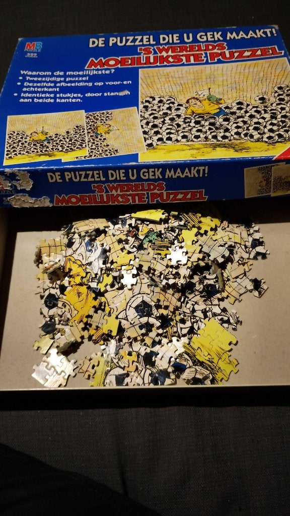 Puzzel die je gek maakt. Dubbelzijdig zie uitleg op foto's, Ophalen, 500 t/m 1500 stukjes, Gebruikt, Legpuzzel