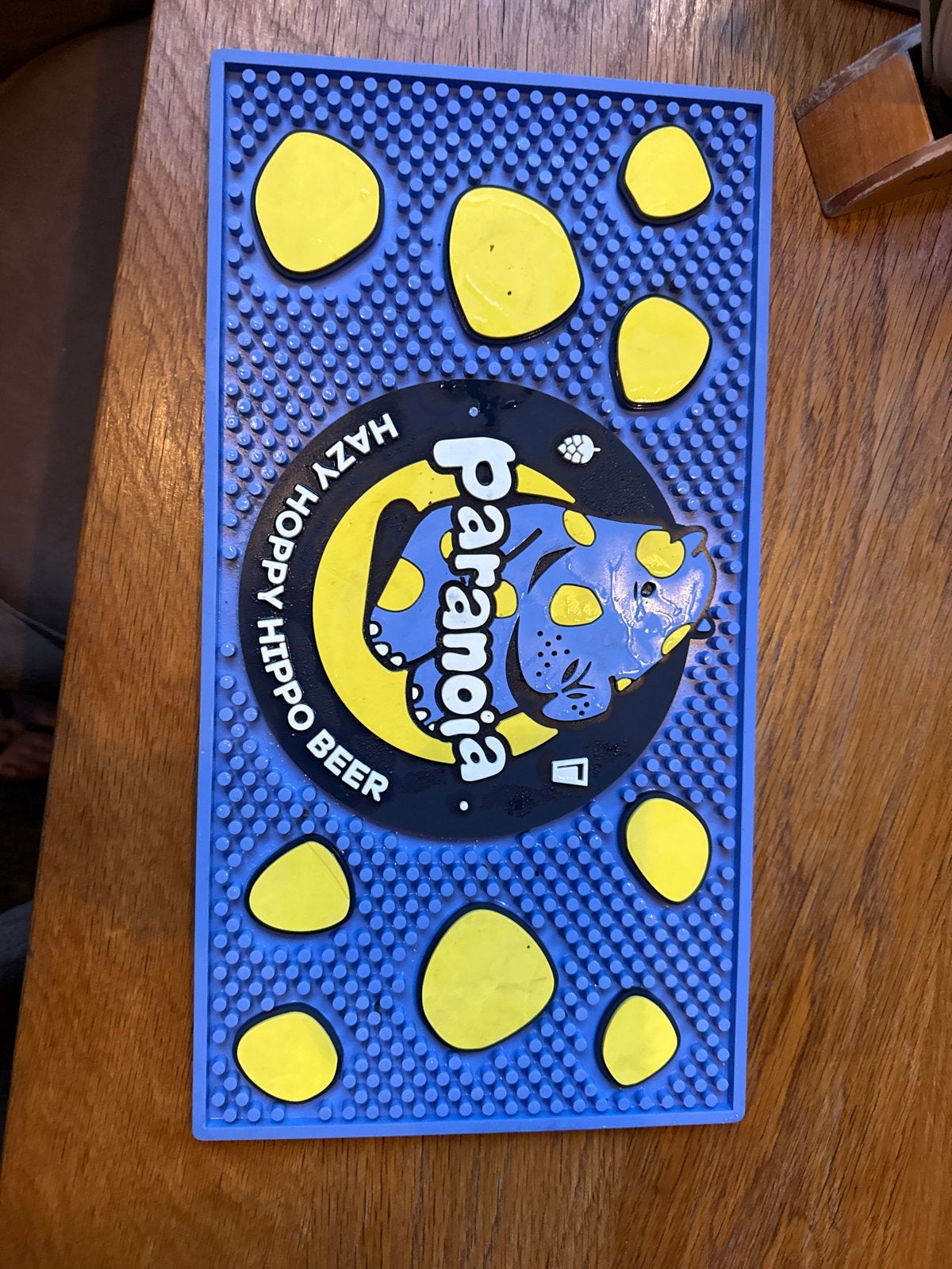 Paranoia Hazy Hoppy Hippo Beer Bar Mat / Drip Tray, Verzamelen, Biermerken, Ophalen of Verzenden, Gebruikt, Overige merken