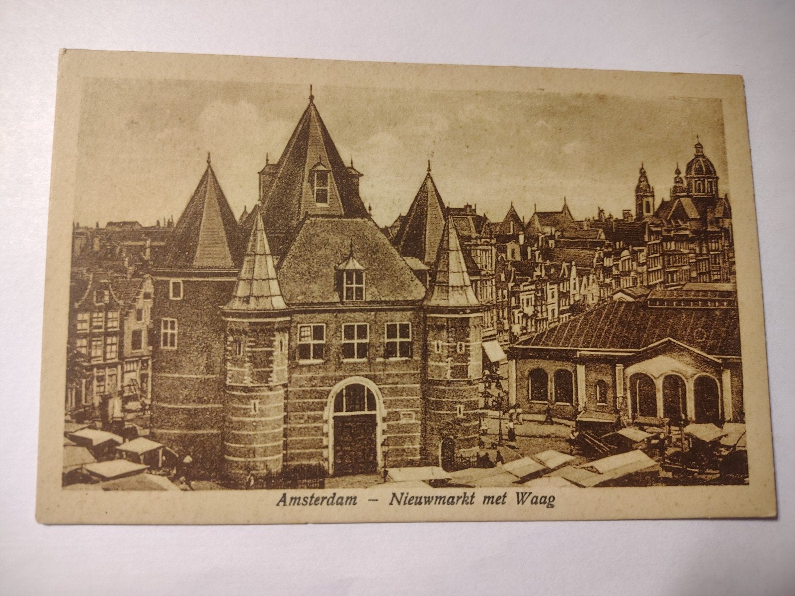 Amsterdam Nieuwmarkt met Waag, Ophalen of Verzenden, Noord-Holland