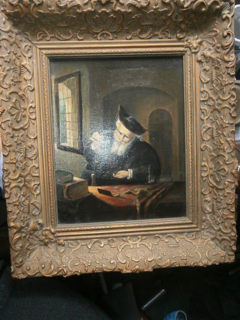 De Goudweger, van Sal Koninck, + Borduurwerk schilderij, Antiek en Kunst, Kunst | Schilderijen | Klassiek, Ophalen, Portret of Personen