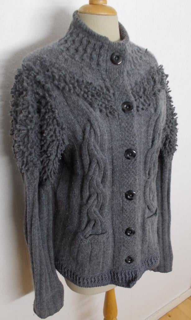 Apart grijs wol/angora kabel vest! 42, Kleding | Dames, Truien en Vesten, Zo goed als nieuw, Maat 42/44 (L), Grijs, Verzenden