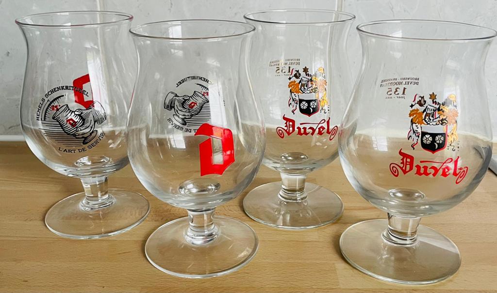 Set van 7 DUVEL glazen, Ophalen of Verzenden, Nieuw, Bierglas