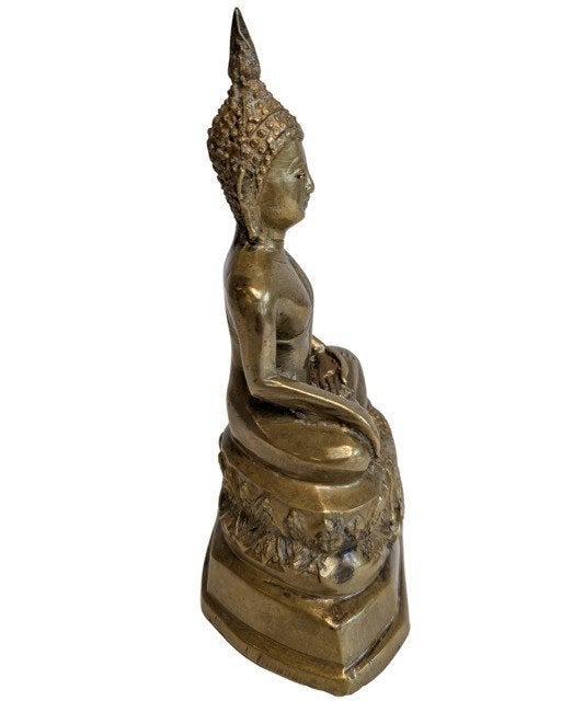 Thais Boeddhabeeld – vuurverguld brons, 097, 17 cm, Gebruikt, Ophalen of Verzenden, Goud