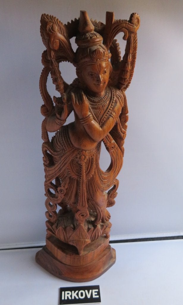 FIJN UITGESNEDEN BEELD * India *, Antiek en Kunst, Verzenden, Handgemaakt, 20 - 50 cm, Beeld