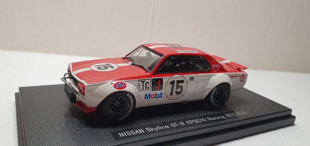 Ebbro Nissan Skyline GT-R KPGC10 Racing #15 1:43, Ophalen of Verzenden, Zo goed als nieuw, Auto, Overige merken