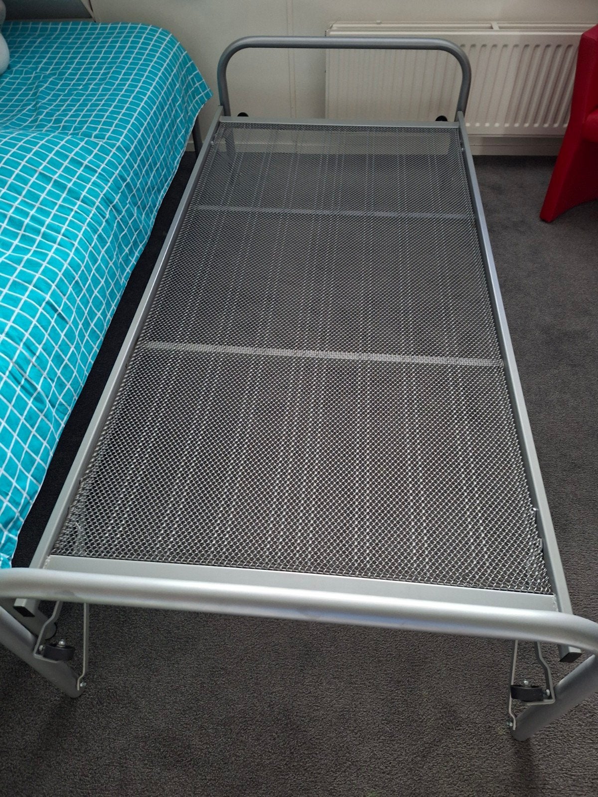 Bed met onderschuifbed, Ophalen, Eenpersoons, Wit, 80 cm