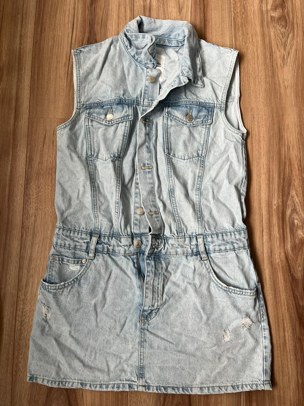 Korte spijkerjurk pull&bear maat L, Ophalen of Verzenden, Zo goed als nieuw, Blauw, Boven de knie