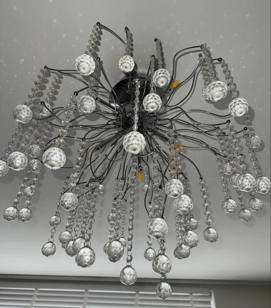 Set van 2 Hanglampen, Ophalen, Gebruikt, Glas
