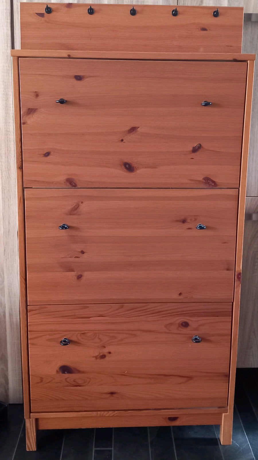 Grenen schoenenkast IKEA, 3 vakken en haken 142,5 x 69 x 17, Huis en Inrichting, Ophalen, Zo goed als nieuw, Landelijk