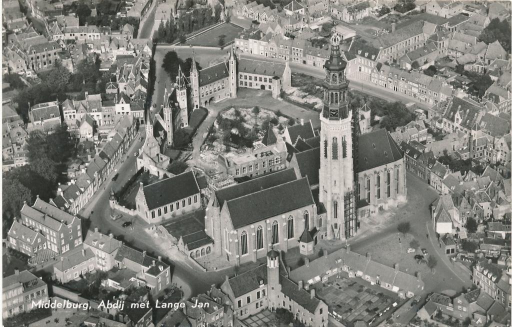 9458 Middelburg, Abdij met Lange Jan, Ophalen of Verzenden, 1940 tot 1960, Zeeland