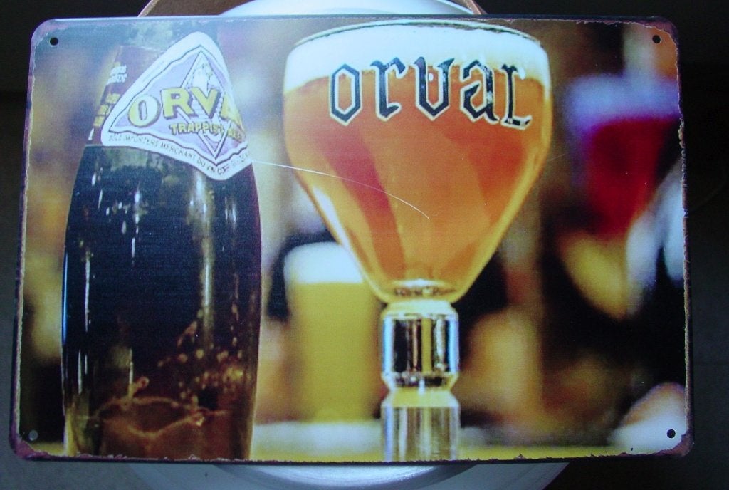 ORVAL REKLAME -METAAL-, Ophalen of Verzenden, Gebruikt, Reclamebord, Plaat of Schild, Overige merken