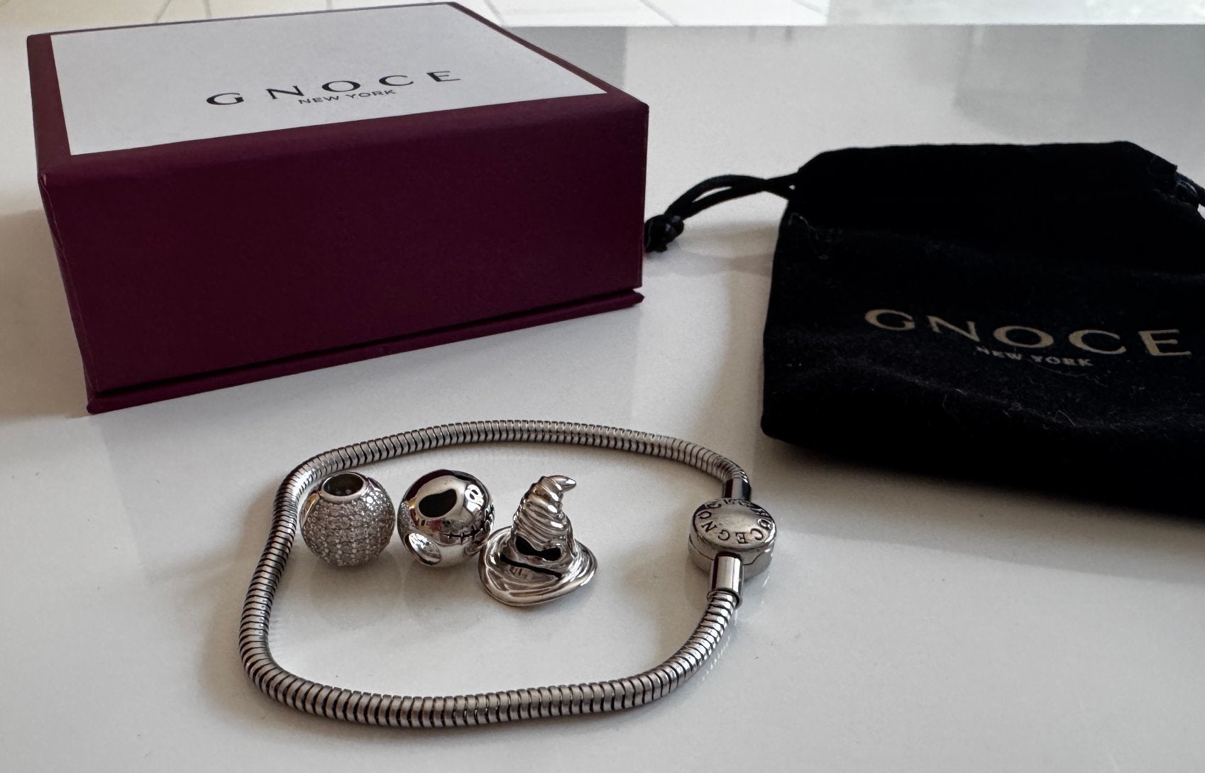 GNOCE armband met 3 bedels – nieuw, Ophalen of Verzenden, Nieuw, Zilver, Zilver