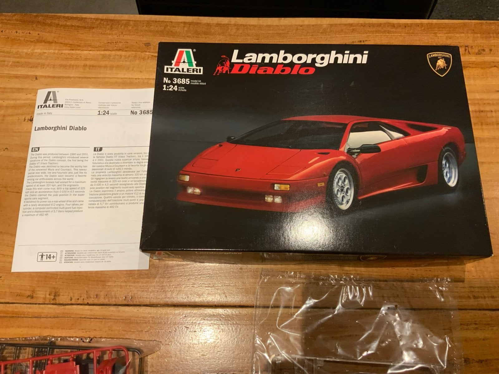 Italeri Lamborghini Diablo modelbouwkit 1:24, 1:32 tot 1:50, Nieuw, Ophalen of Verzenden, Italeri