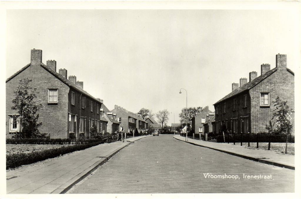 Vroomshoop, Irenestraat - auto - ongelopen, Verzamelen, Ansichtkaarten | Nederland, Ophalen of Verzenden, Voor 1920, Ongelopen