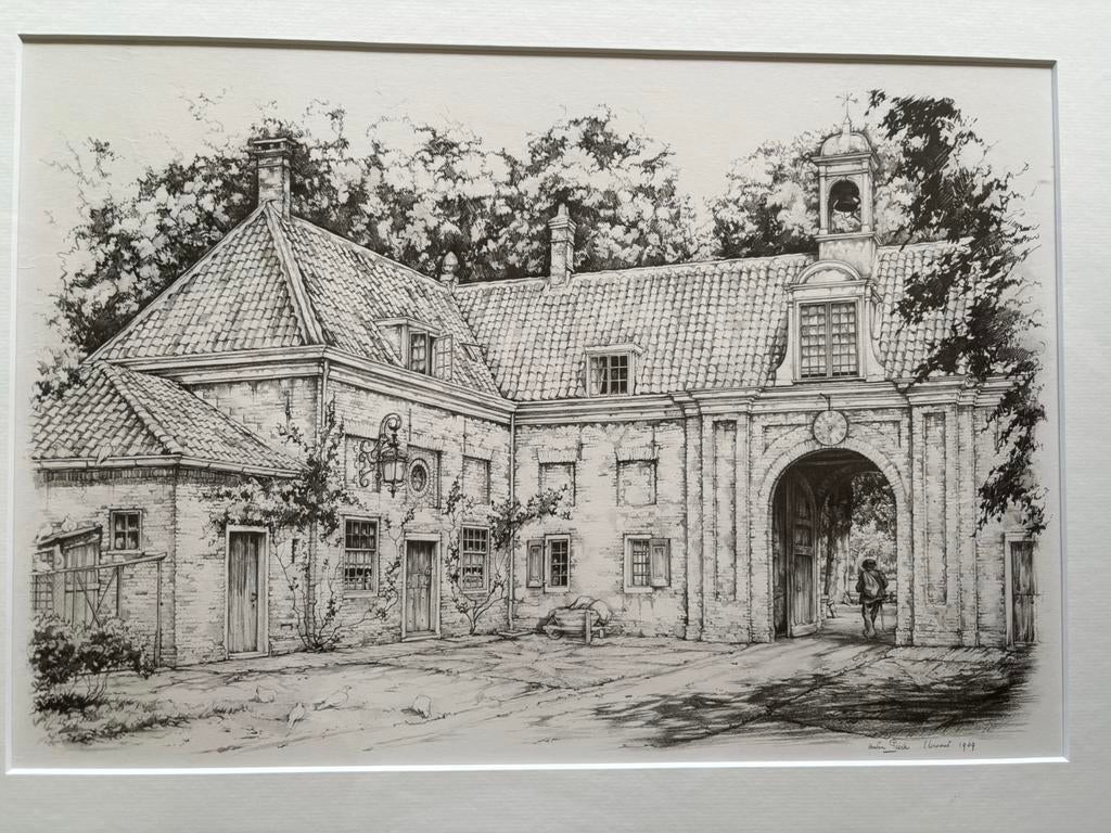 Prachtige ingelijste prent van Anton Pieck - ELSWOUT 1969, Antiek en Kunst, Ophalen