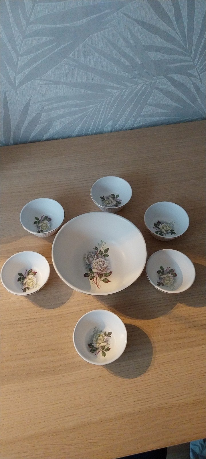 Flora Plateel Gouda 'Rosaly' schalen set - 7 stuks, Ophalen of Verzenden