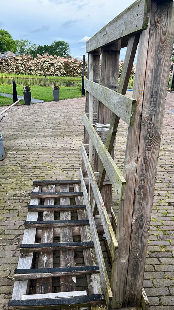 Glasbok/ pallet voor glasplaten of schuifpui/deuren, Doe-het-zelf en Verbouw, Glas en Ramen, Ophalen, Gebruikt, 80 tot 120 cm