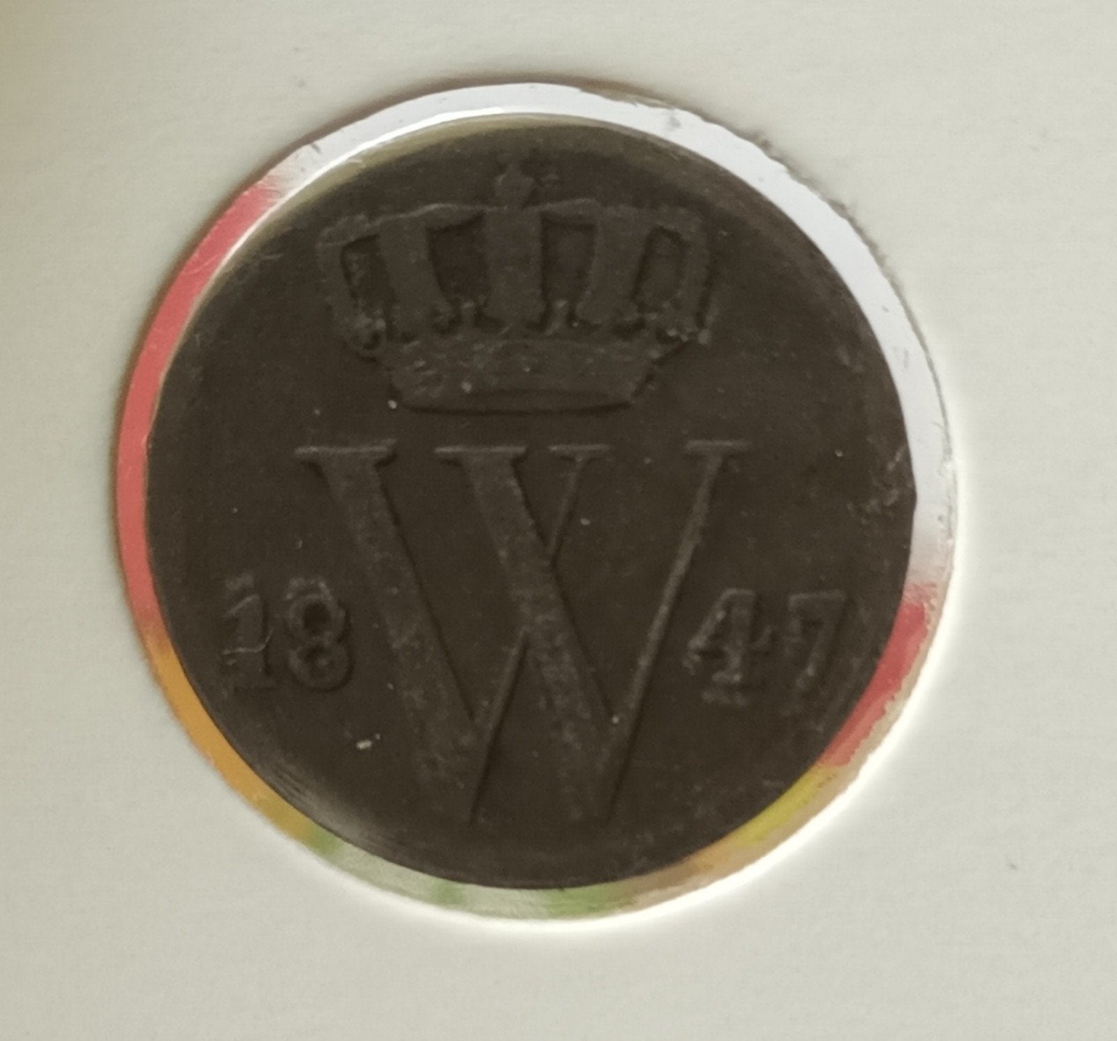 Halve cent Willem II 1847, Ophalen of Verzenden, Koning Willem II, Overige waardes, Losse munt