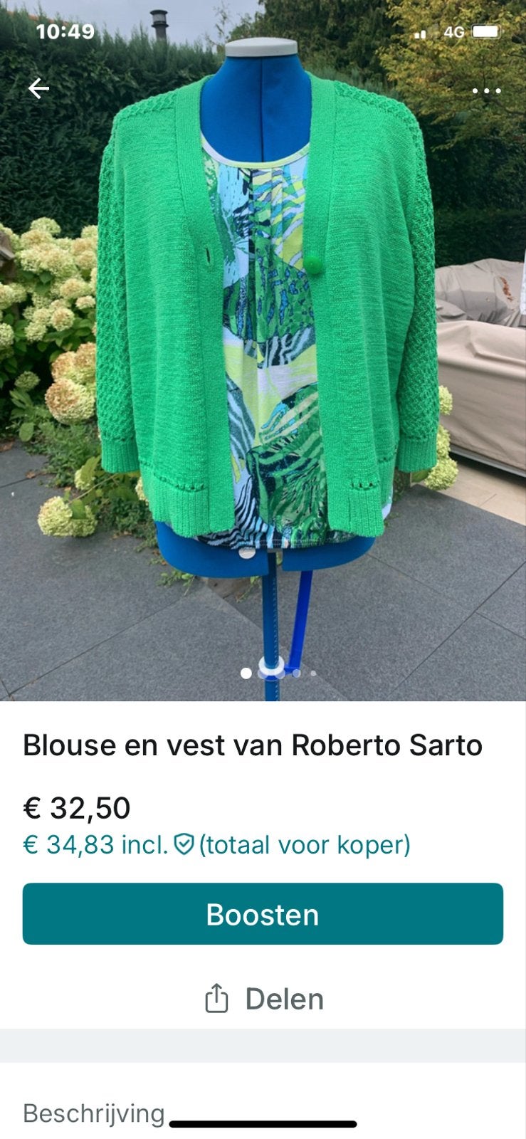 Roberto Sarto Blouse en Vest - Maat 44, Verzenden, Zo goed als nieuw, Maat 42/44 (L), Groen