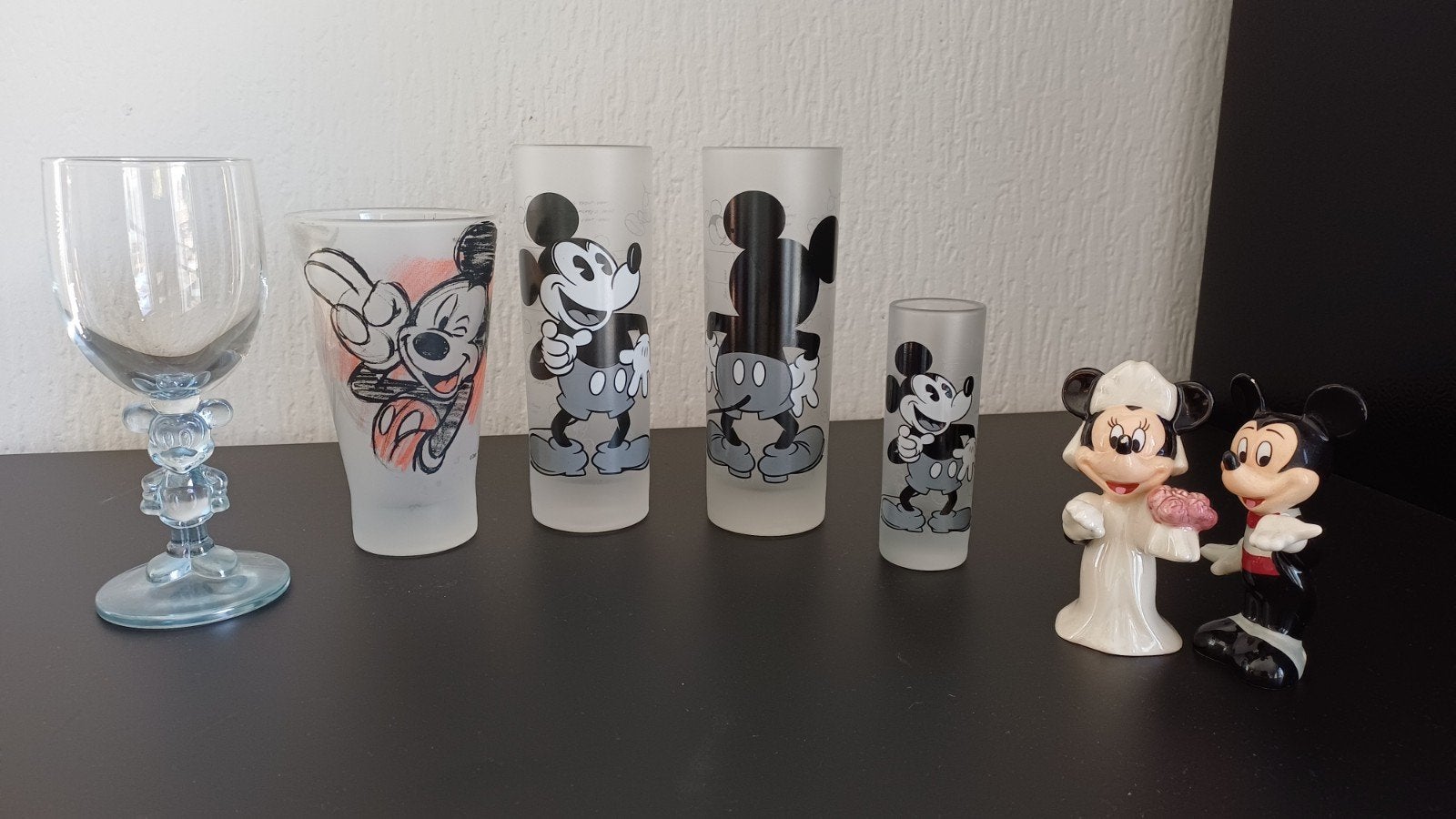 Mickey Mouse Glazen en zout/peper - Disneyland parijs, Ophalen, Mickey Mouse, Zo goed als nieuw, Servies