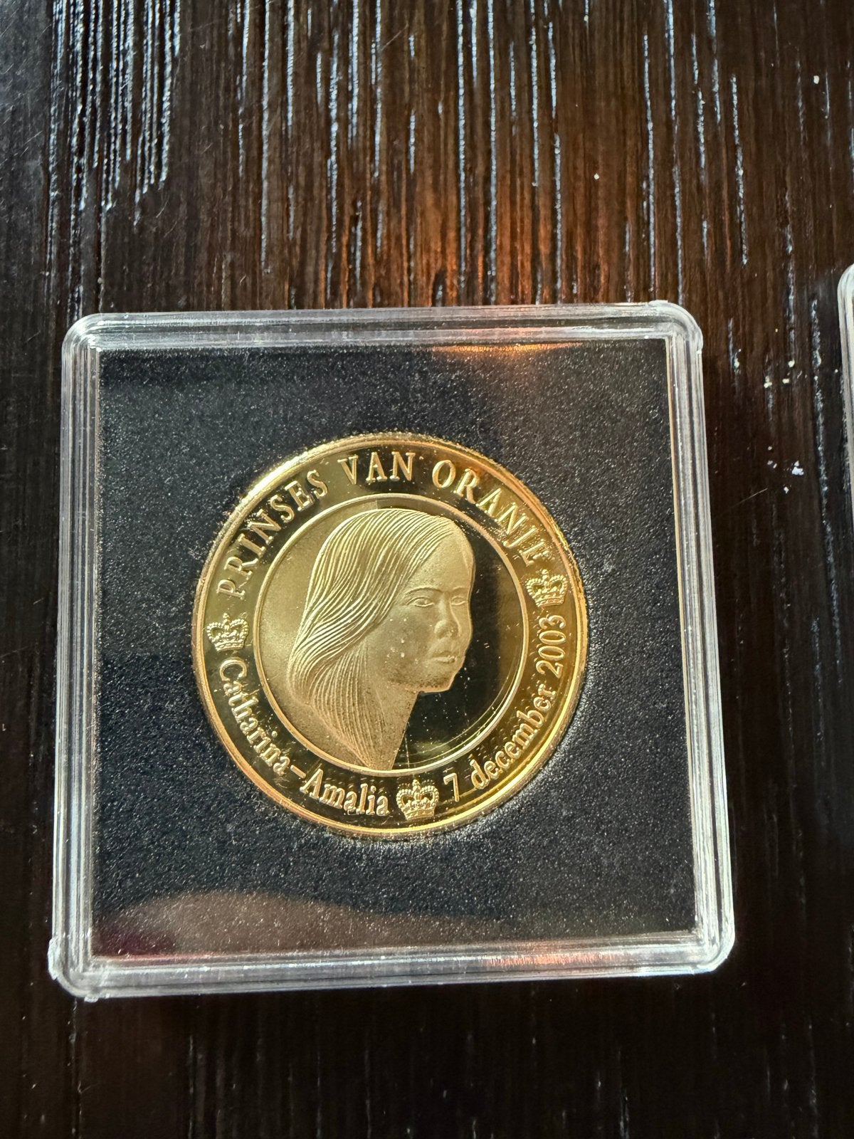 Gouden munt Prinses Catharina-Amalia geboorte 2003, Koningin Beatrix, Losse munt, Goud, Overige waardes