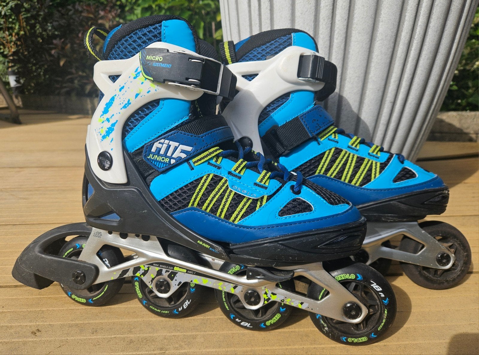Verstelbare Oxelo Fit 5 Junior inline skates (maat 35-38), Kinderen, Inline skates 4 wielen, Ophalen, Overige merken
