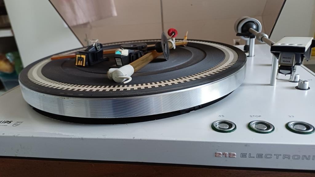 Vintage Philips 212 Electronic platenspeler, Ophalen, Gebruikt, Philips