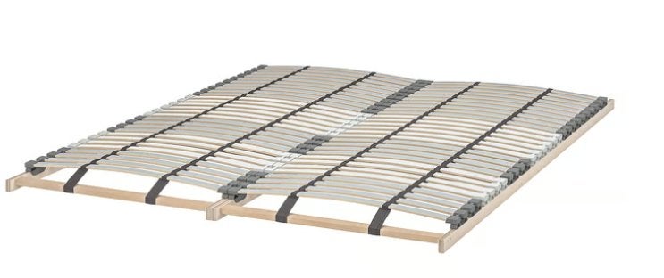 IKEA Matras (VESTERÖY) en lattenbodem (LÖNSET) 140x200cm, Ophalen, Gebruikt, 140 cm, Twijfelaar