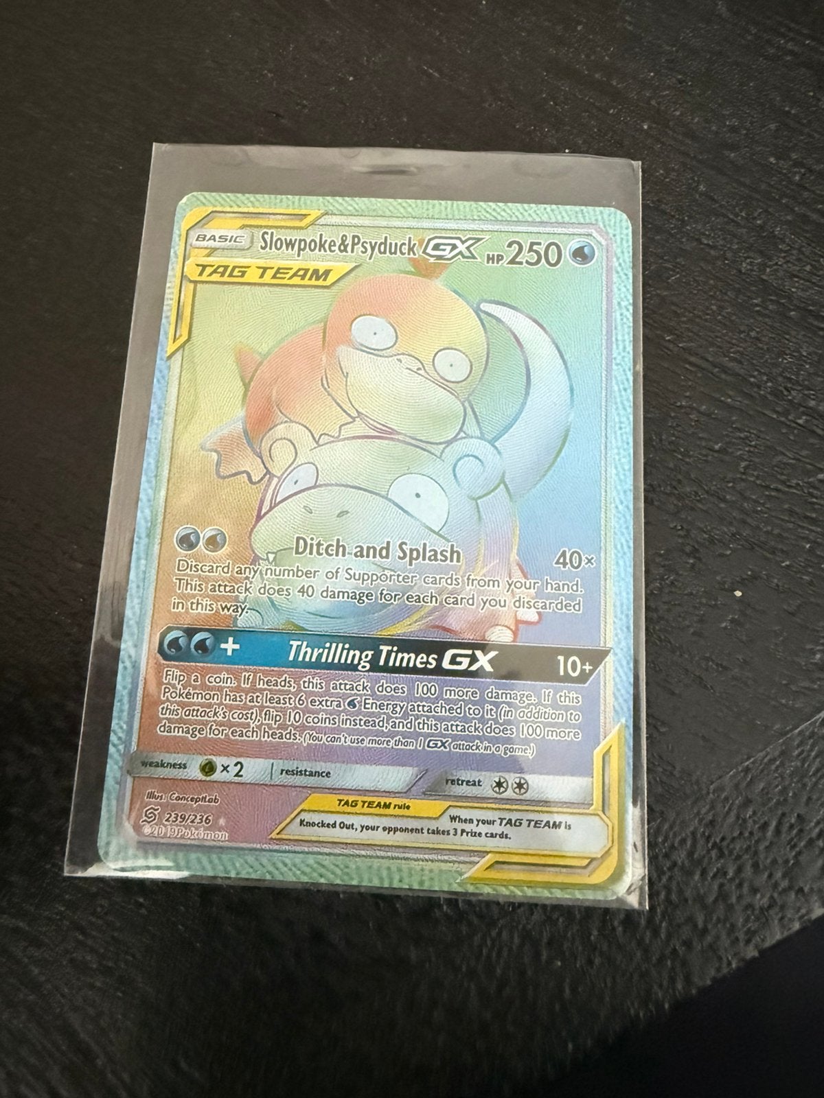 Pokemon kaart slowpoke&psyduck GX, Ophalen, Nieuw, Losse kaart