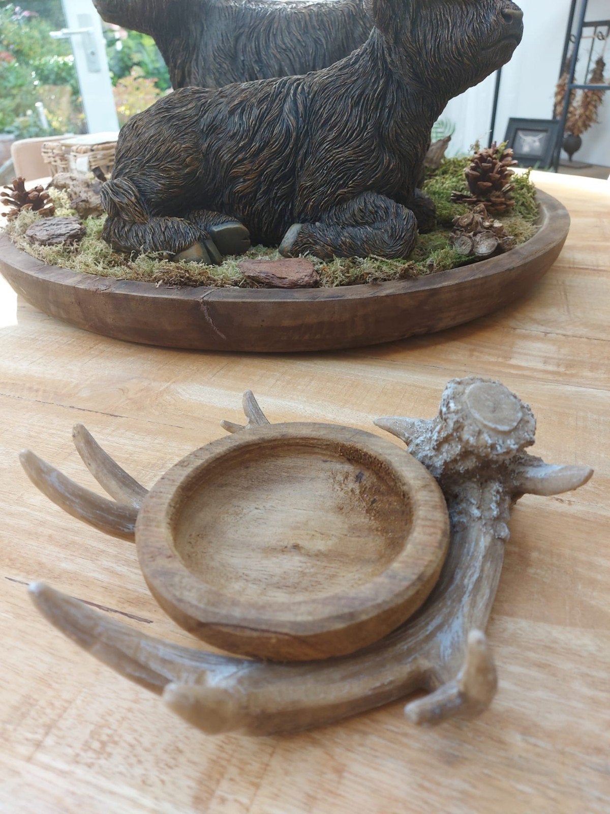 sober en stoer  hout, Ophalen of Verzenden, Rond, Hout, Dienblad